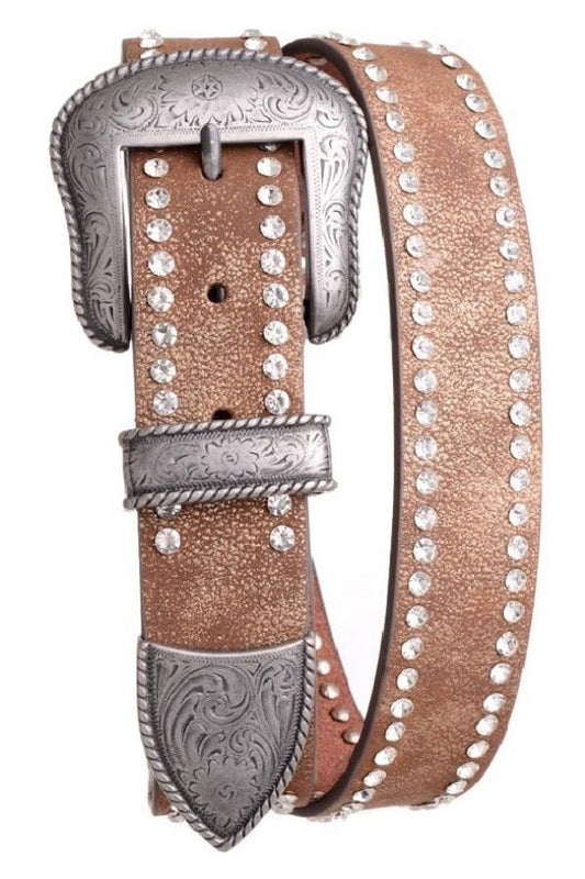 Mia Shimmer PU Glitz Belt with Western Buckle