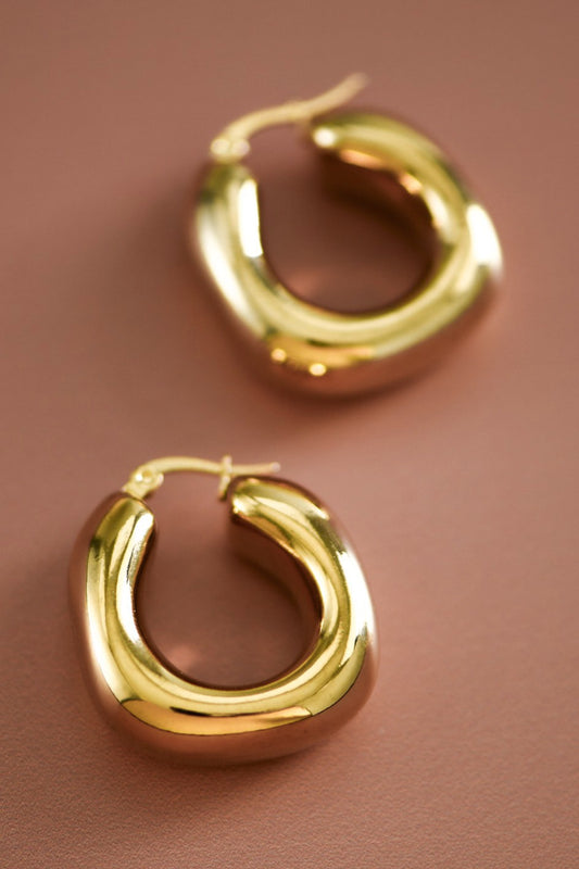 18K Waterproof Non-Tarnish Stainless Steel Hoops