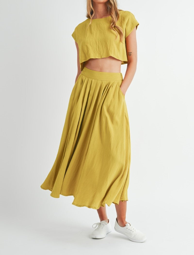 Jennifer Crop top and midi skirt set