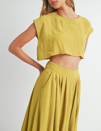 Jennifer Crop top and midi skirt set